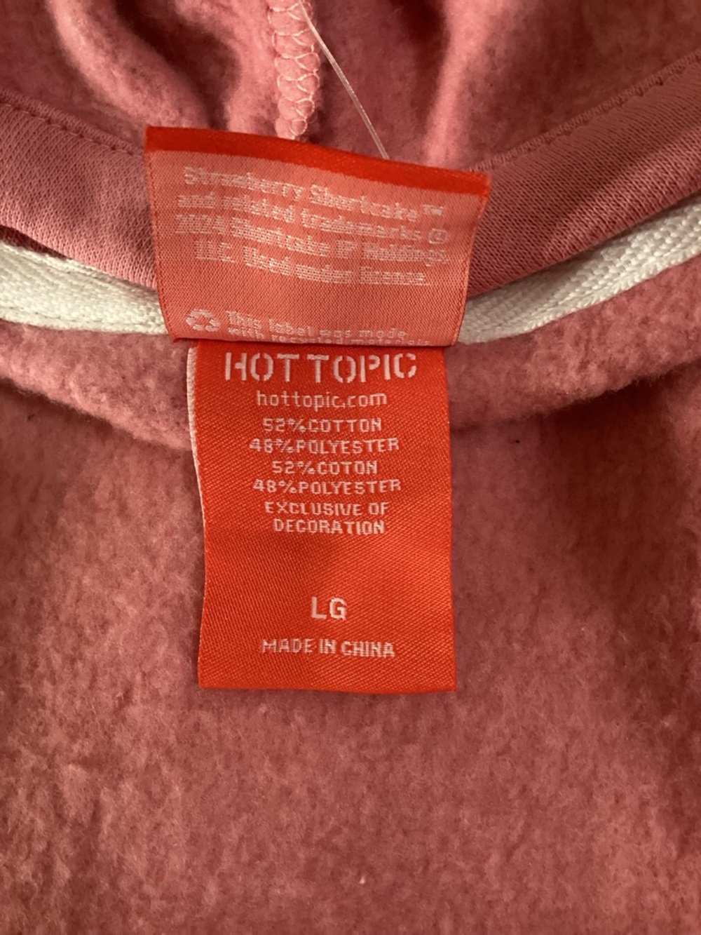 Strawberry Shortcake Pink Hooded Girls' Varsity Jacket - Picture 10 of 14